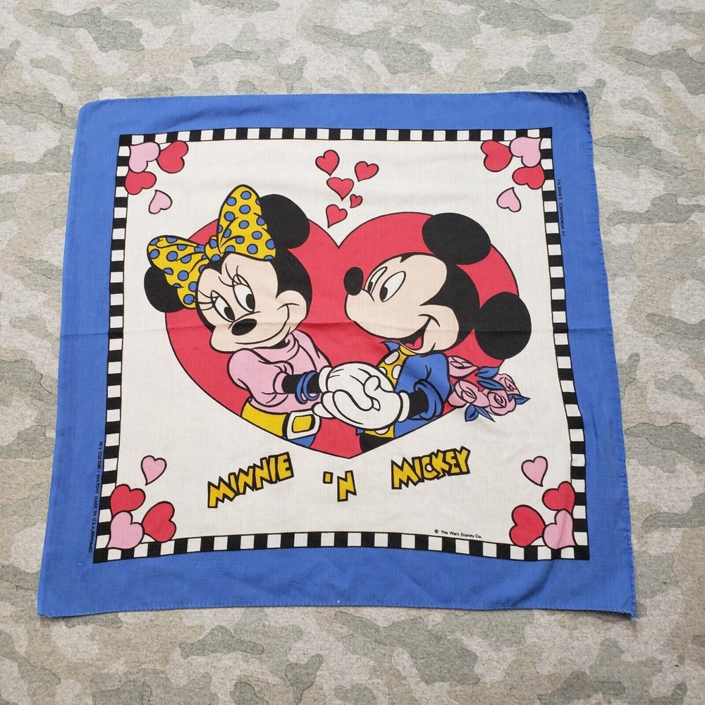 Vintage The‎ Walt Disney Co. Handkerchief Adult White Made In USA